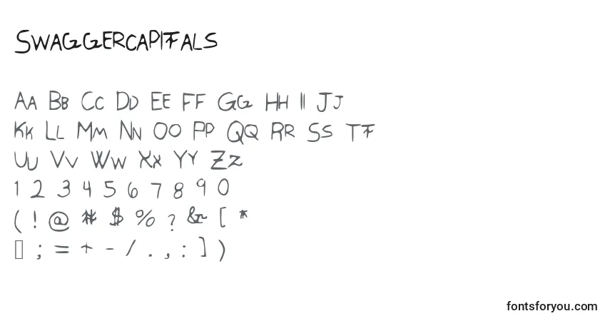 A fonte Swaggercapitals – alfabeto, números, caracteres especiais