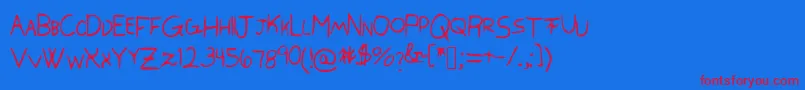 Swaggercapitals Font – Red Fonts on Blue Background