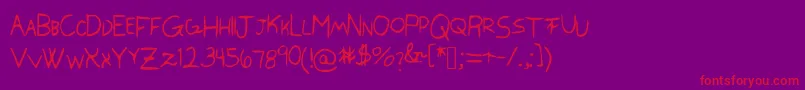 Swaggercapitals-Schriftart – Rote Schriften auf violettem Hintergrund