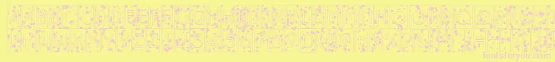 ALancetcmikbl Font – Pink Fonts on Yellow Background