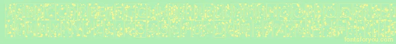 ALancetcmikbl Font – Yellow Fonts on Green Background