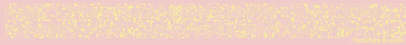 ALancetcmikbl-Schriftart – Gelbe Schriften auf rosa Hintergrund