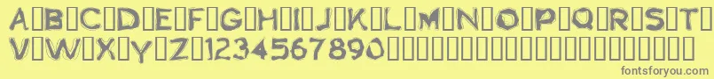 フォントBoogaloo1.0 – 黄色の背景に灰色の文字