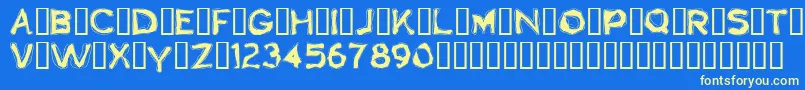 Boogaloo1.0 Font – Yellow Fonts on Blue Background
