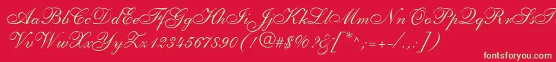 ShelleyLtAllegroScript Font – Green Fonts on Red Background
