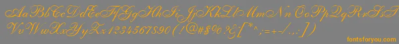 Fonte ShelleyLtAllegroScript – fontes laranjas em um fundo cinza