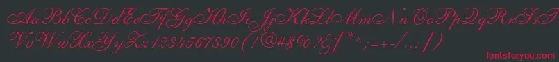 ShelleyLtAllegroScript Font – Red Fonts on Black Background