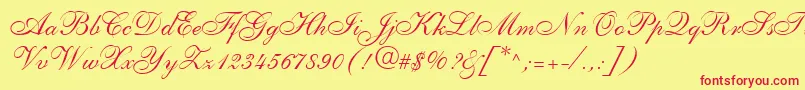 Шрифт ShelleyLtAllegroScript – красные шрифты на жёлтом фоне