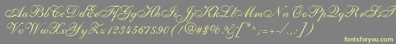 ShelleyLtAllegroScript Font – Yellow Fonts on Gray Background