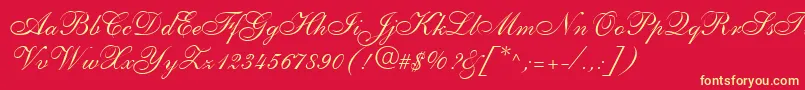 ShelleyLtAllegroScript Font – Yellow Fonts on Red Background