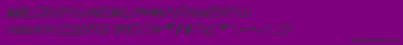 Шрифт SfGrungeSansScItalic – чёрные шрифты на фиолетовом фоне