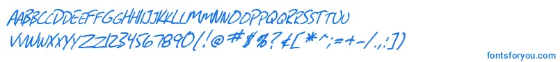 SfGrungeSansScItalic-fontti – siniset fontit valkoisella taustalla