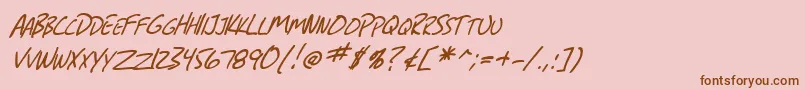 SfGrungeSansScItalic-fontti – ruskeat fontit vaaleanpunaisella taustalla