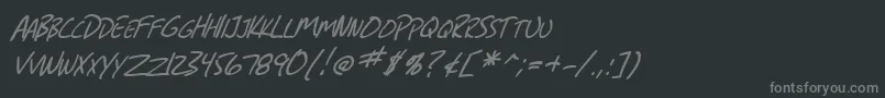フォントSfGrungeSansScItalic – 黒い背景に灰色の文字