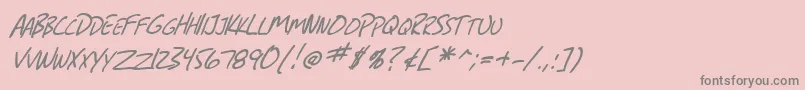 フォントSfGrungeSansScItalic – ピンクの背景に灰色の文字