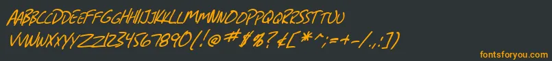 Шрифт SfGrungeSansScItalic – оранжевые шрифты на чёрном фоне