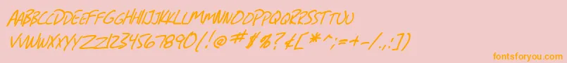 SfGrungeSansScItalic Font – Orange Fonts on Pink Background