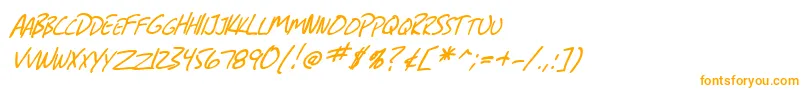 SfGrungeSansScItalic-Schriftart – Orangefarbene Schriften auf weißem Hintergrund