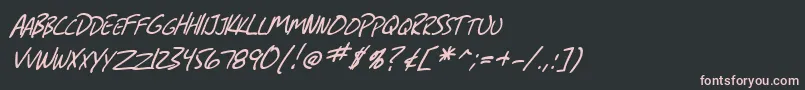 Шрифт SfGrungeSansScItalic – розовые шрифты на чёрном фоне