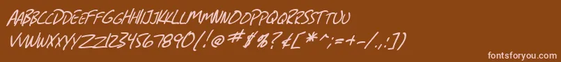 Шрифт SfGrungeSansScItalic – розовые шрифты на коричневом фоне