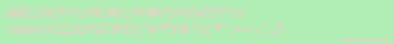 SfGrungeSansScItalic Font – Pink Fonts on Green Background