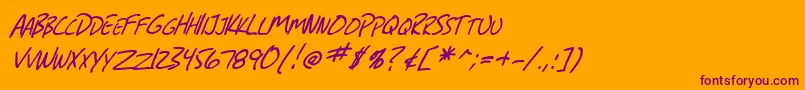 SfGrungeSansScItalic-fontti – violetit fontit oranssilla taustalla