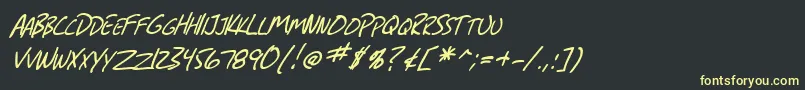 SfGrungeSansScItalic Font – Yellow Fonts on Black Background