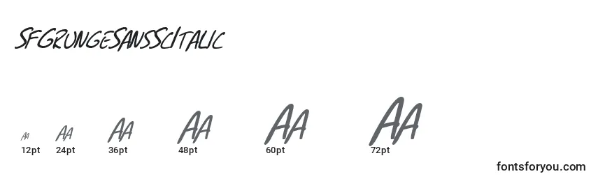 SfGrungeSansScItalic Font Sizes