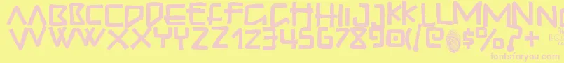 Guadalupedos Font – Pink Fonts on Yellow Background