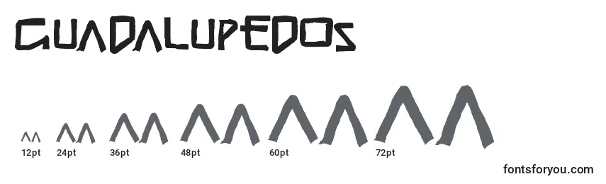 Размеры шрифта Guadalupedos