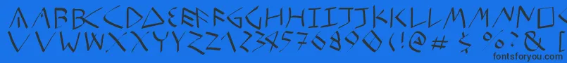 Etruskrough Font – Black Fonts on Blue Background