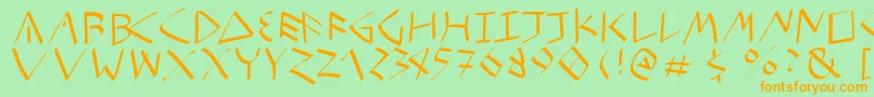 Etruskrough Font – Orange Fonts on Green Background