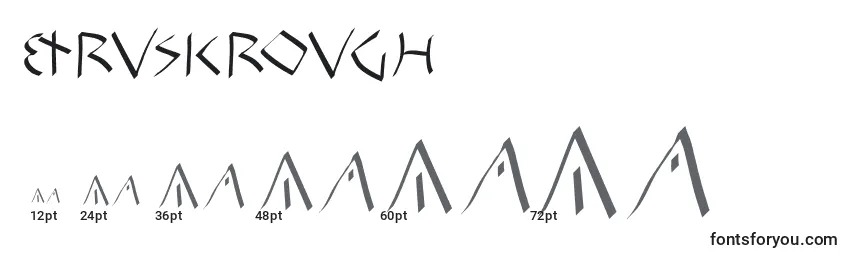 Größen der Schriftart Etruskrough