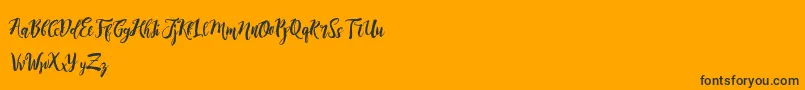 DirtylineRisingBrushFree-Schriftart – Schwarze Schriften auf orangefarbenem Hintergrund