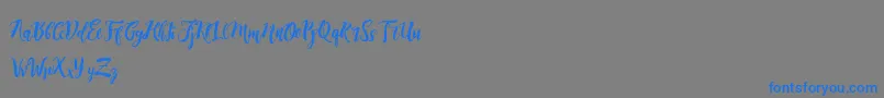 DirtylineRisingBrushFree-Schriftart – Blaue Schriften auf grauem Hintergrund