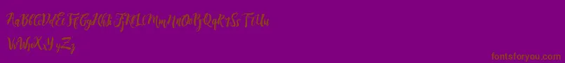 フォントDirtylineRisingBrushFree – 紫色の背景に茶色のフォント