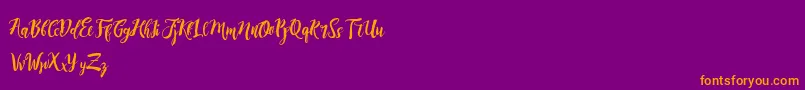 DirtylineRisingBrushFree-Schriftart – Orangefarbene Schriften auf violettem Hintergrund