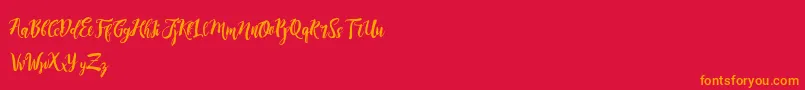 DirtylineRisingBrushFree Font – Orange Fonts on Red Background
