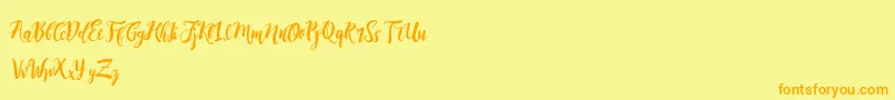 DirtylineRisingBrushFree Font – Orange Fonts on Yellow Background