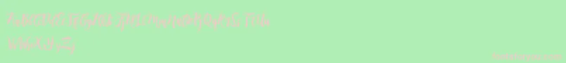 フォントDirtylineRisingBrushFree – 緑の背景にピンクのフォント