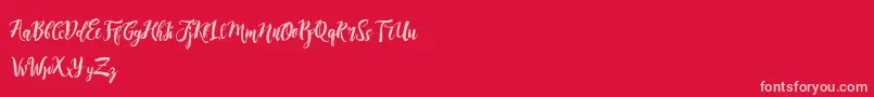 DirtylineRisingBrushFree-Schriftart – Rosa Schriften auf rotem Hintergrund