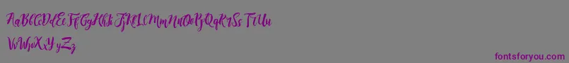 Шрифт DirtylineRisingBrushFree – фиолетовые шрифты на сером фоне