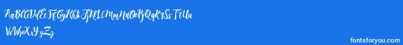 フォントDirtylineRisingBrushFree – 青い背景に白い文字