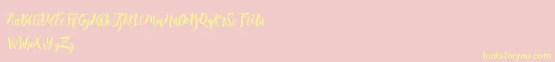 DirtylineRisingBrushFree Font – Yellow Fonts on Pink Background