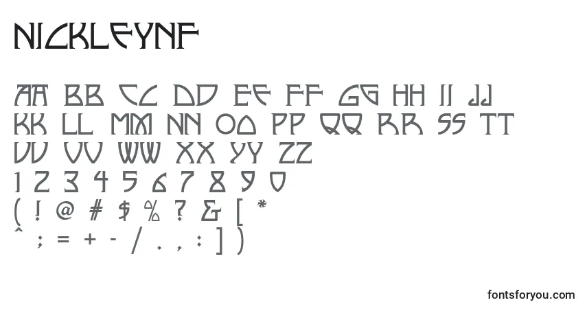 Fuente Nickleynf (116811) - alfabeto, números, caracteres especiales
