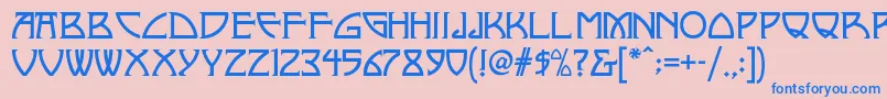 フォントNickleynf – ピンクの背景に青い文字