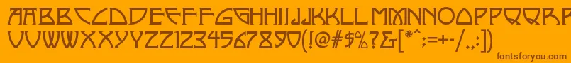 Nickleynf Font – Brown Fonts on Orange Background