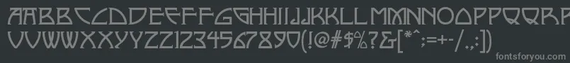 フォントNickleynf – 黒い背景に灰色の文字