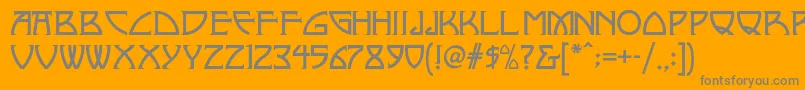 フォントNickleynf – オレンジの背景に灰色の文字