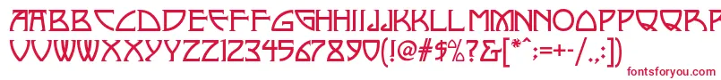 フォントNickleynf – 白い背景に赤い文字